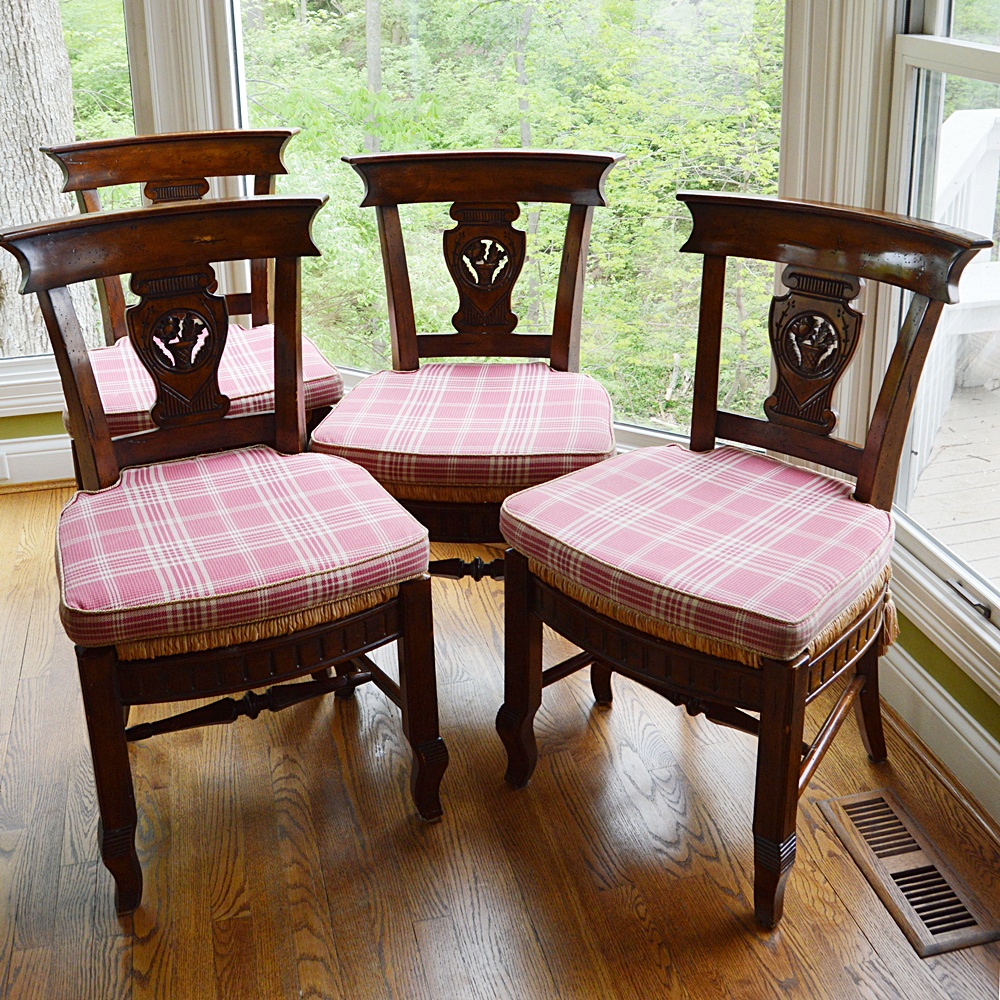 Four Neoclassic Revival Rush-Seated Chairs from Hekman Furniture
