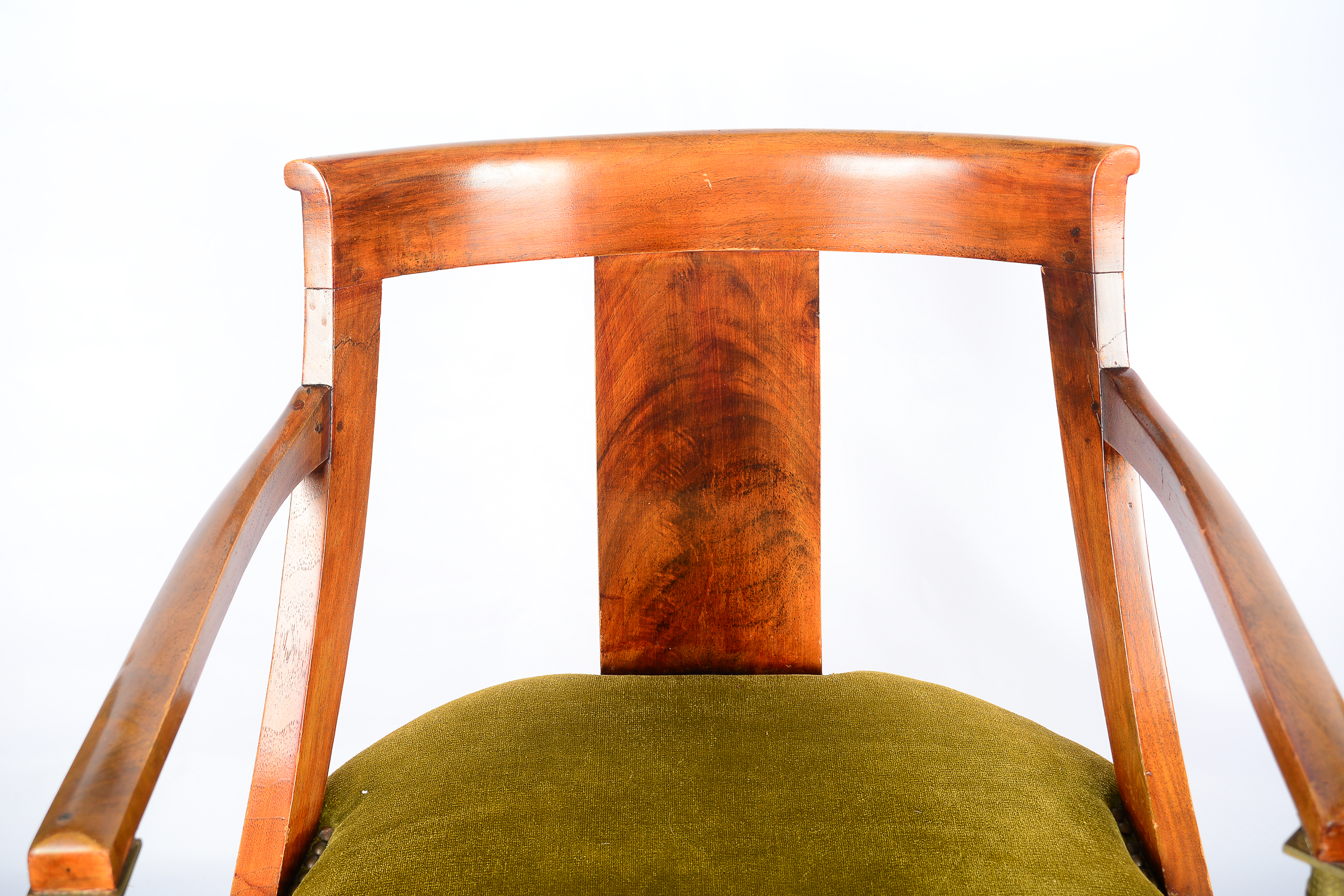 Pair of Antique French Empire Walnut Armchairs