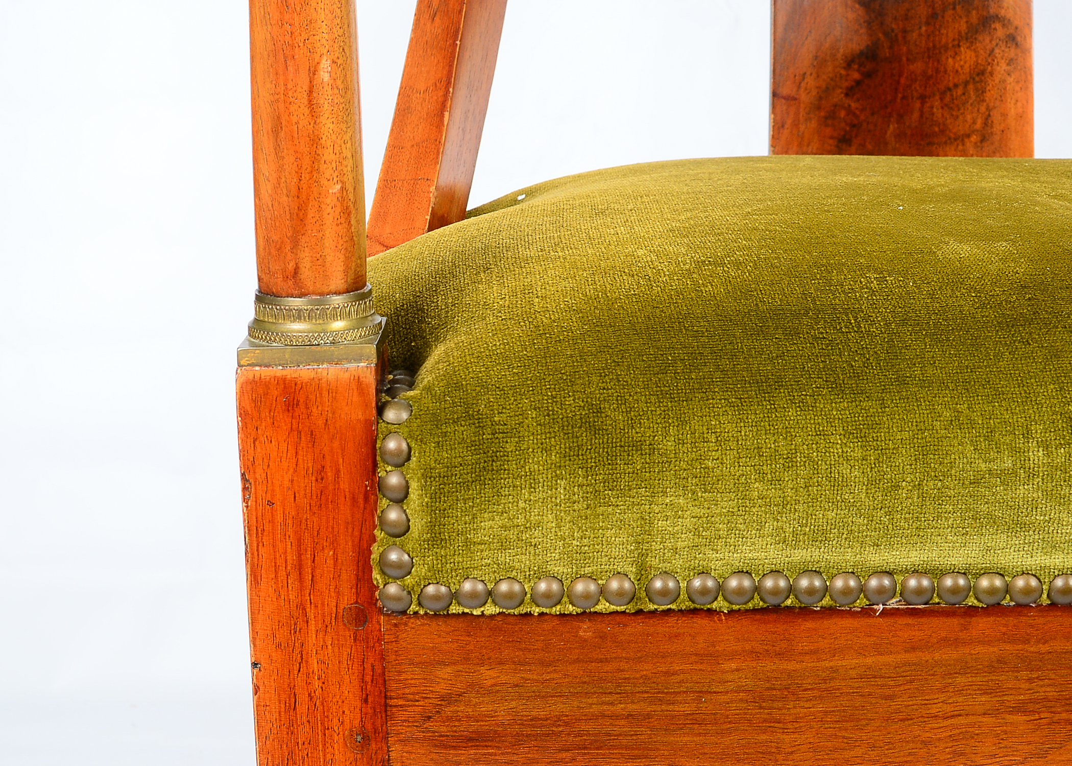 Pair of Antique French Empire Walnut Armchairs