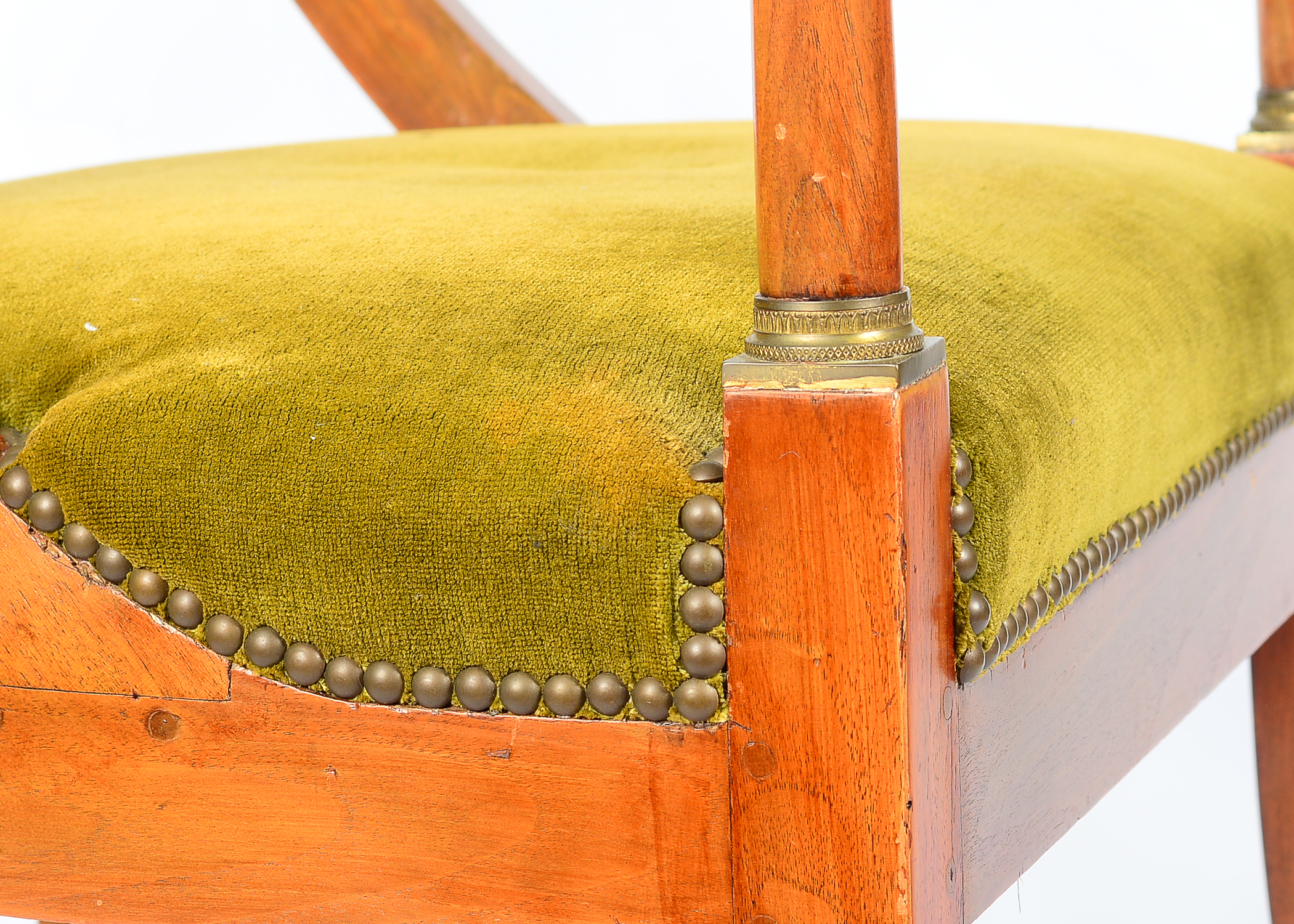 Pair of Antique French Empire Walnut Armchairs