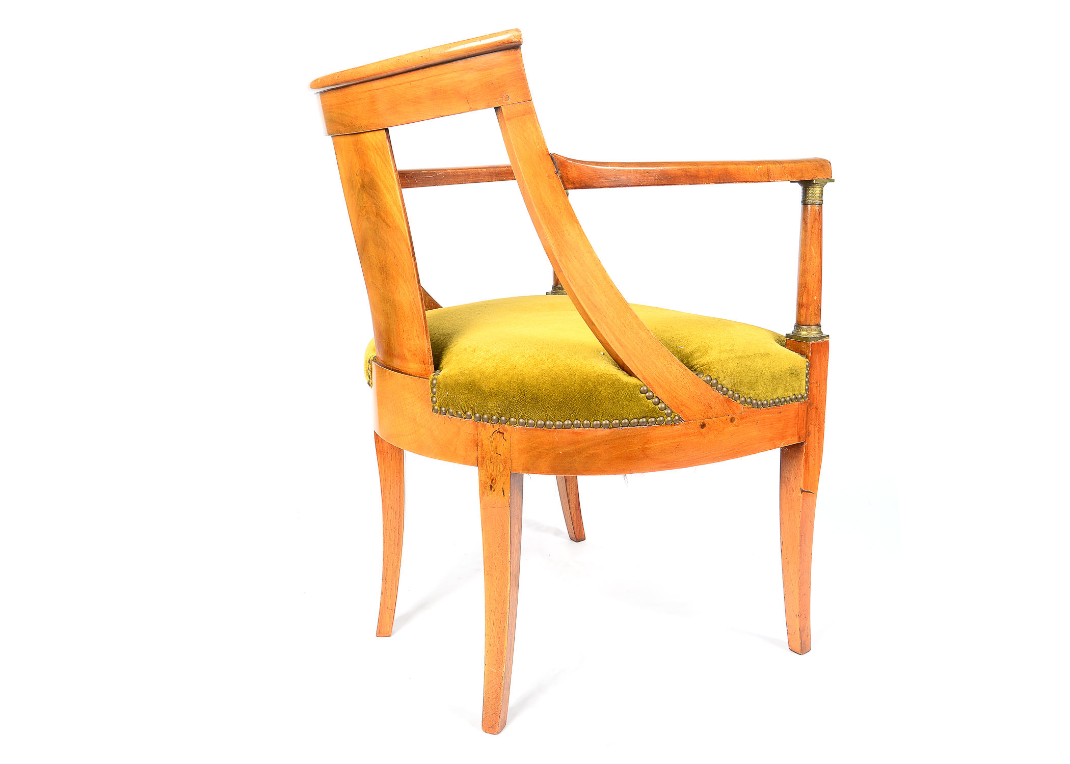 Pair of Antique French Empire Walnut Armchairs