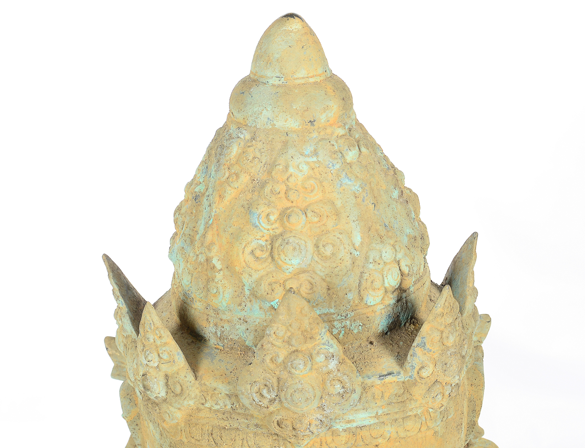 Bronze Tara Head Statue on Display Stand