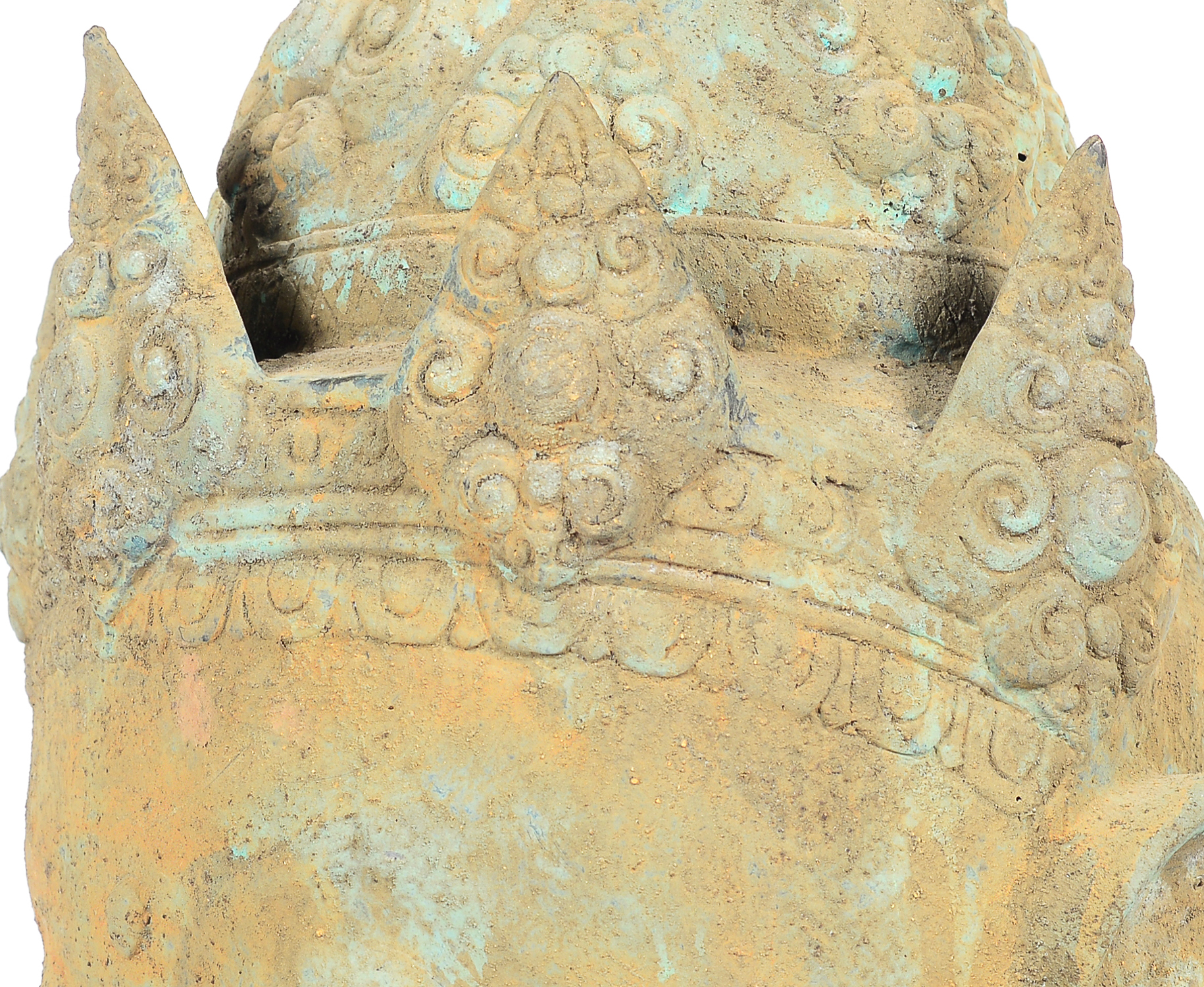 Bronze Tara Head Statue on Display Stand