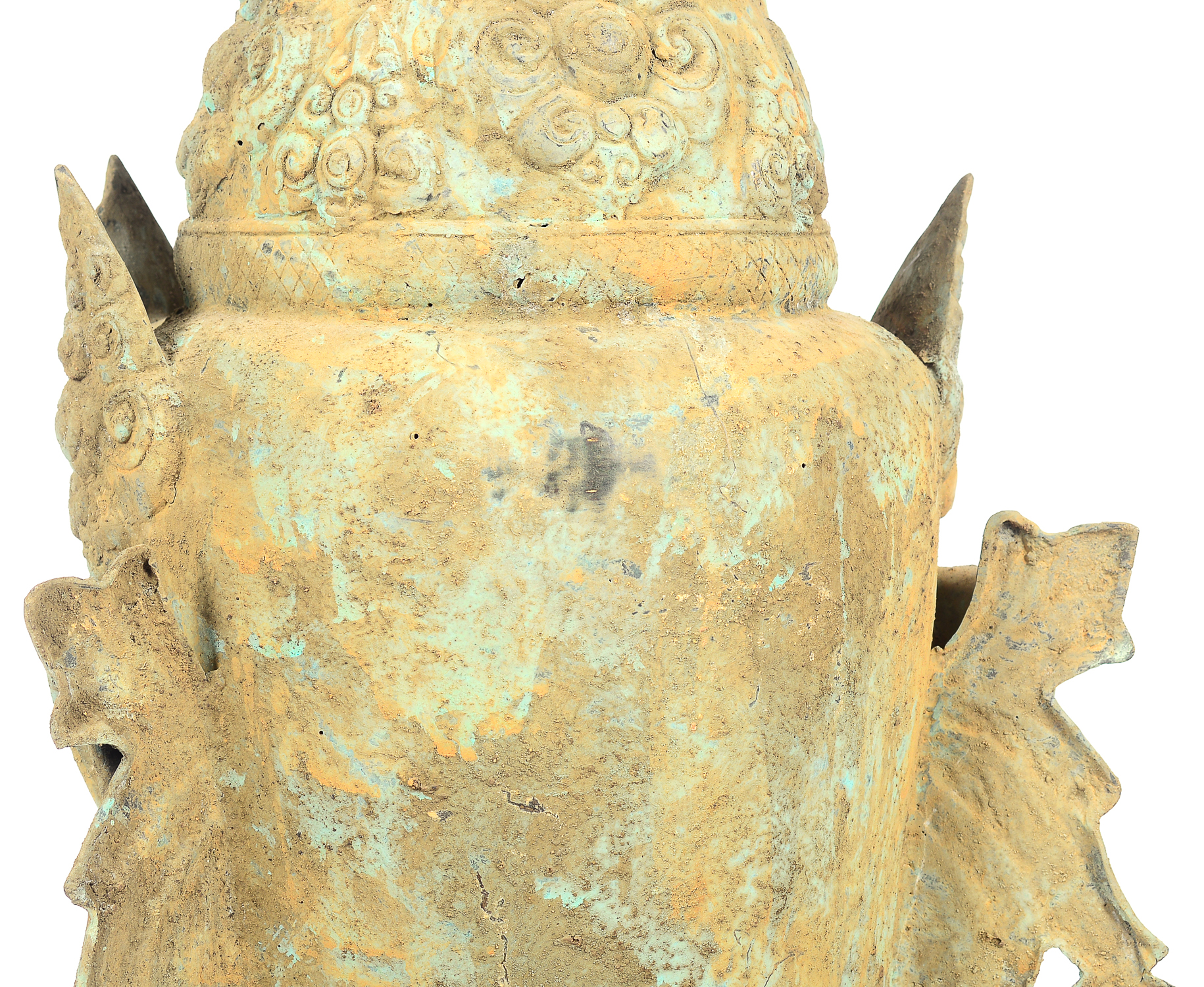 Bronze Tara Head Statue on Display Stand