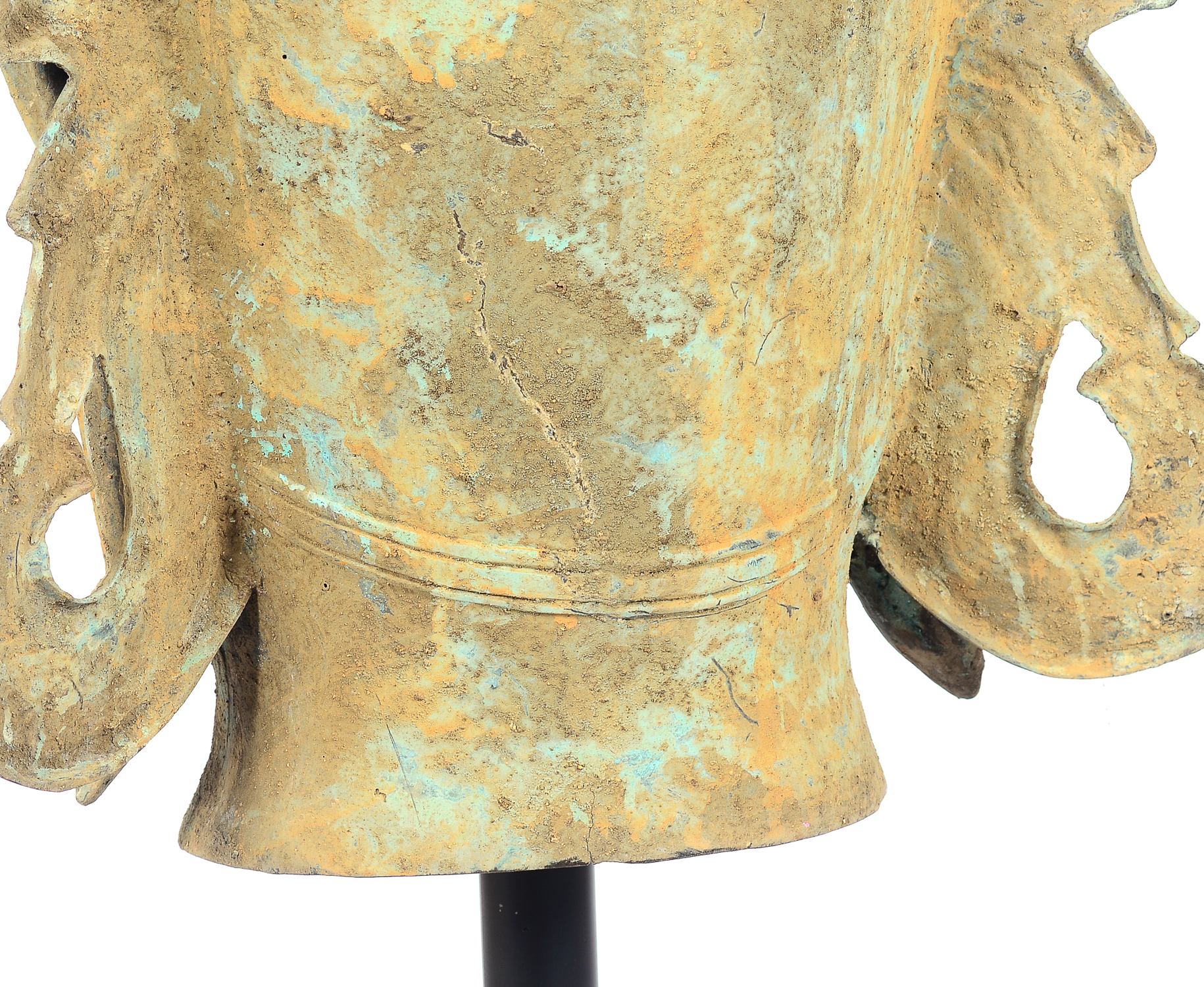 Bronze Tara Head Statue on Display Stand