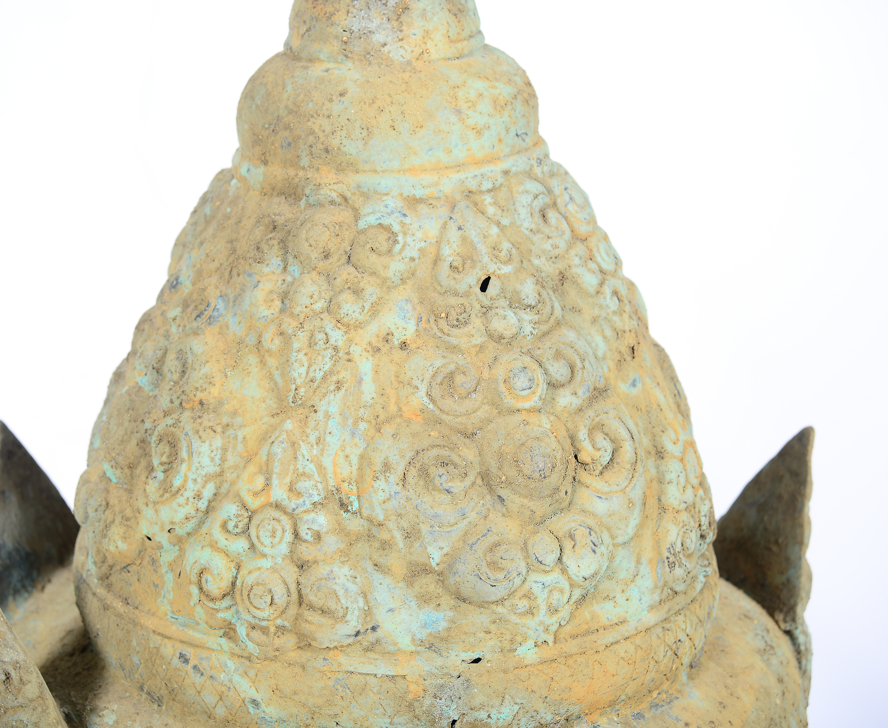 Bronze Tara Head Statue on Display Stand