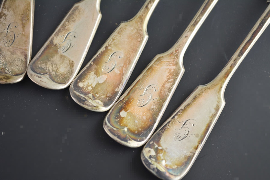 1901 Sterling Silver John Round & Son Ltd. Monogrammed Flatware