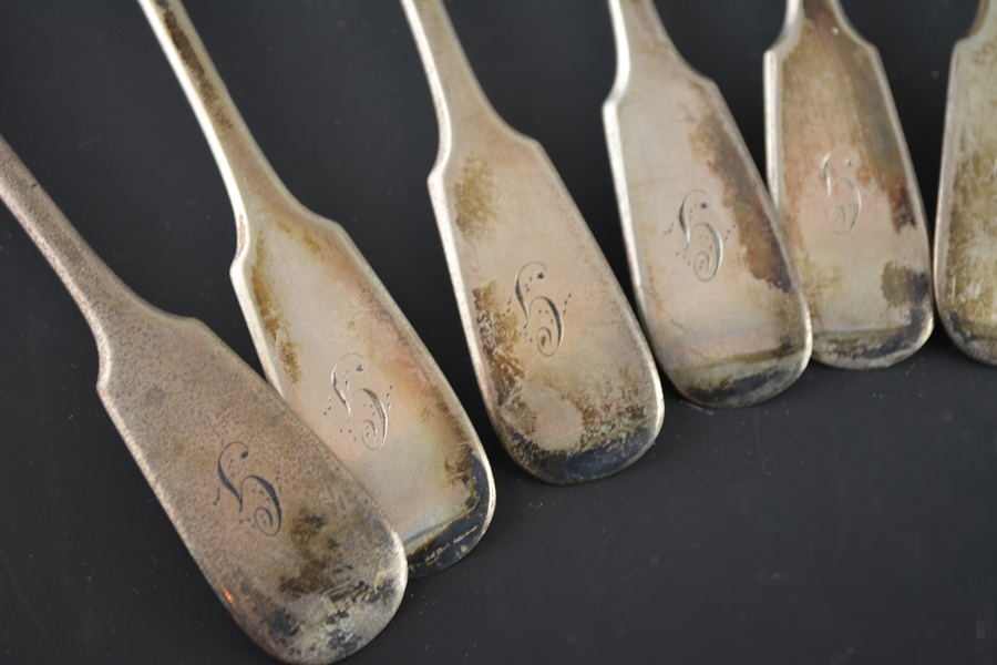 1901 Sterling Silver John Round & Son Ltd. Monogrammed Flatware