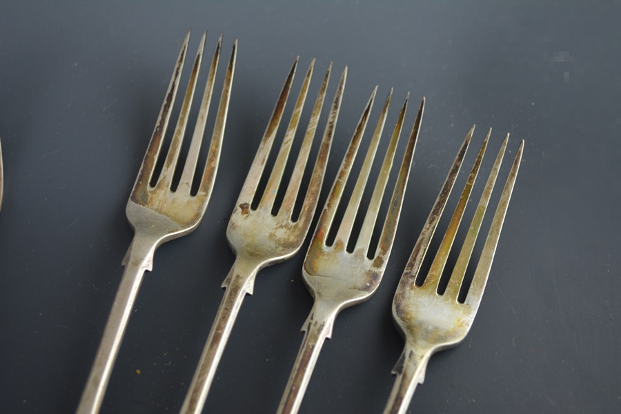 1901 Sterling Silver John Round & Son Ltd. Monogrammed Flatware