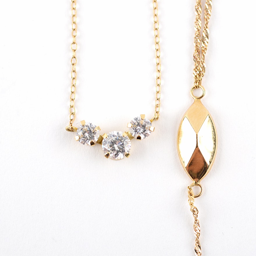 Pair of 14K Yellow Gold Chain Necklaces