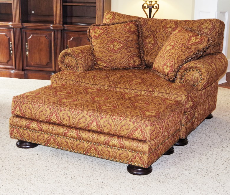 Bernhardt Oversize Red Chair and Ottoman