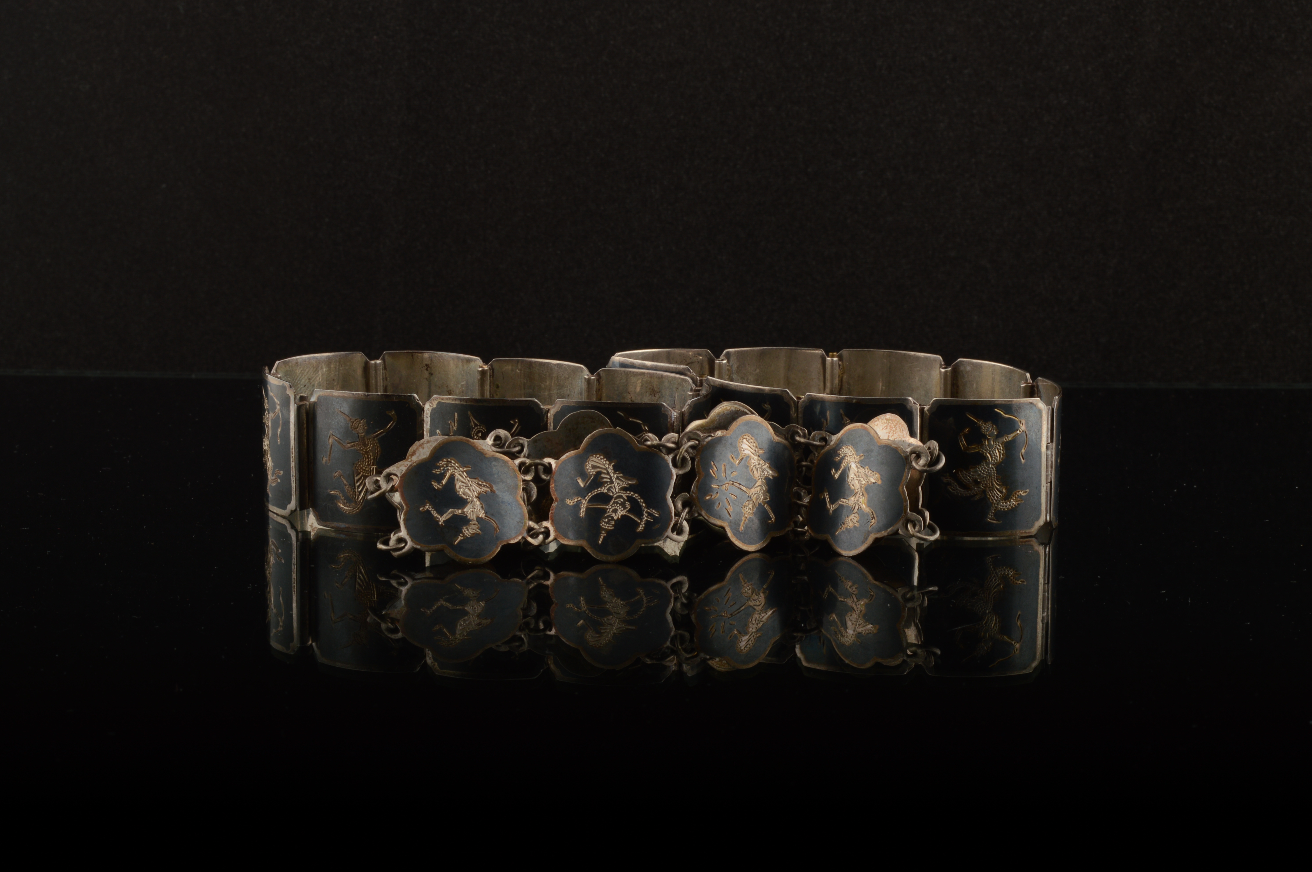 Vintage Oxidized Siam Sterling Bracelets