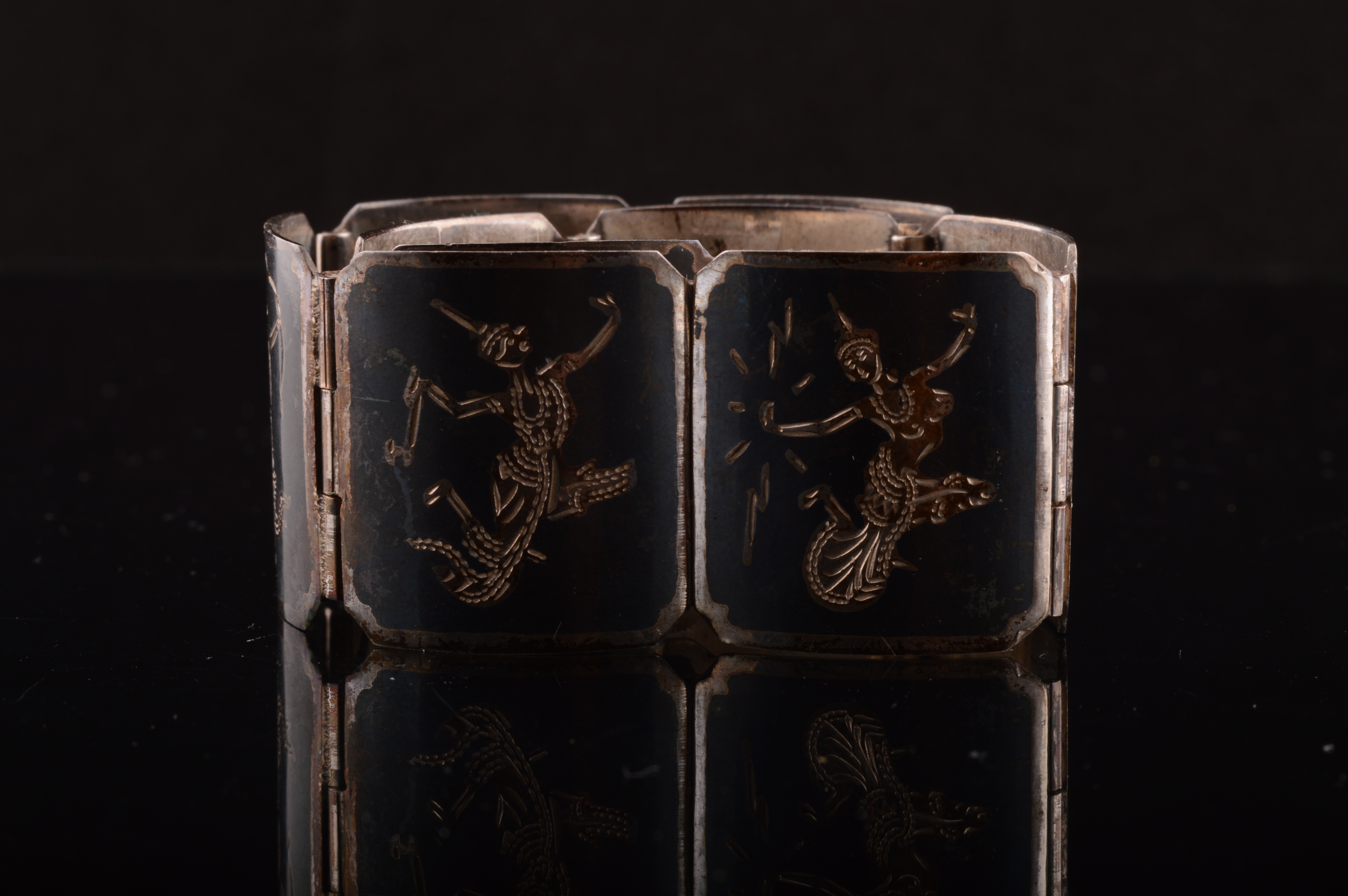 Vintage Oxidized Siam Sterling Bracelets