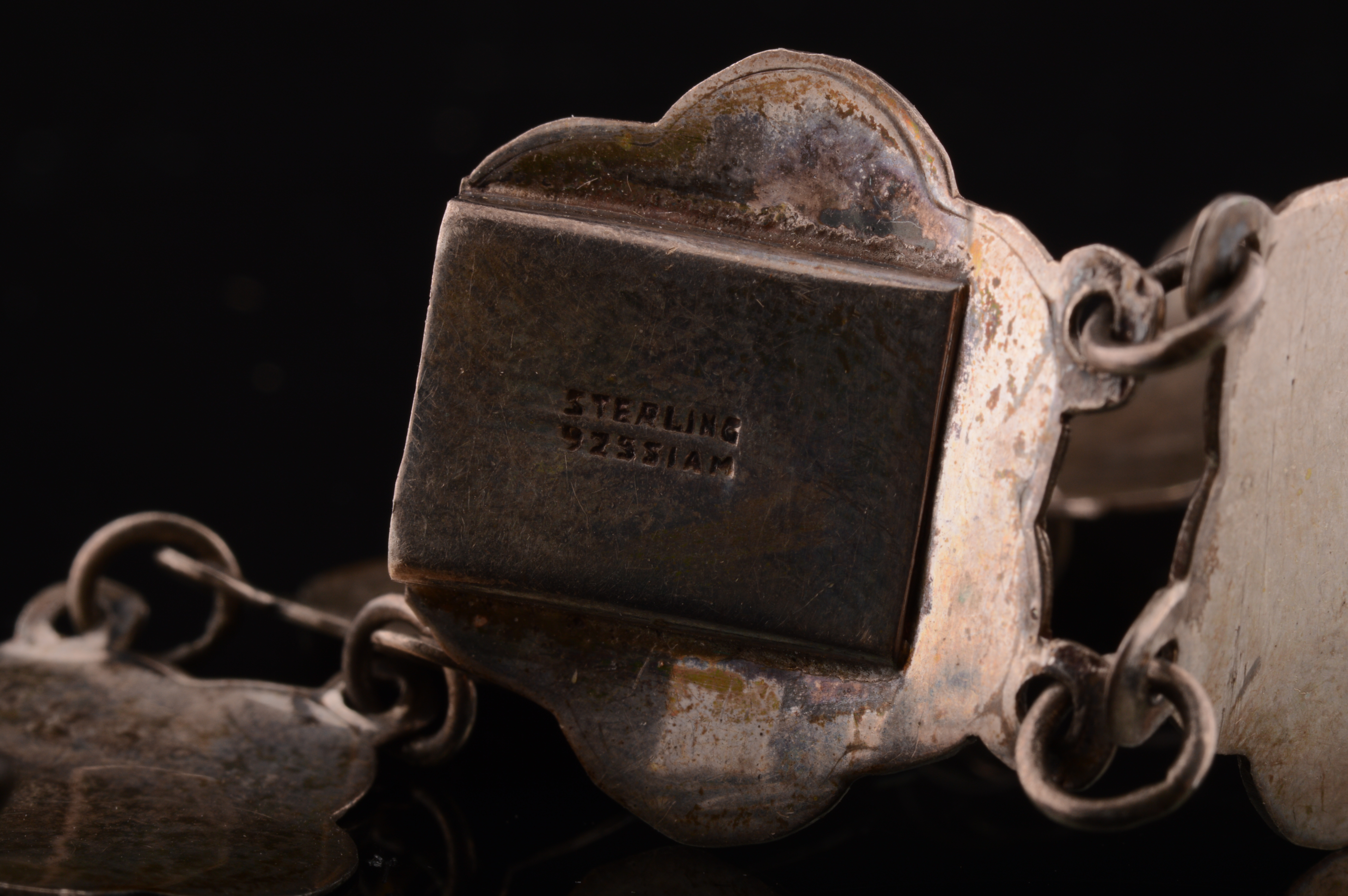 Vintage Oxidized Siam Sterling Bracelets