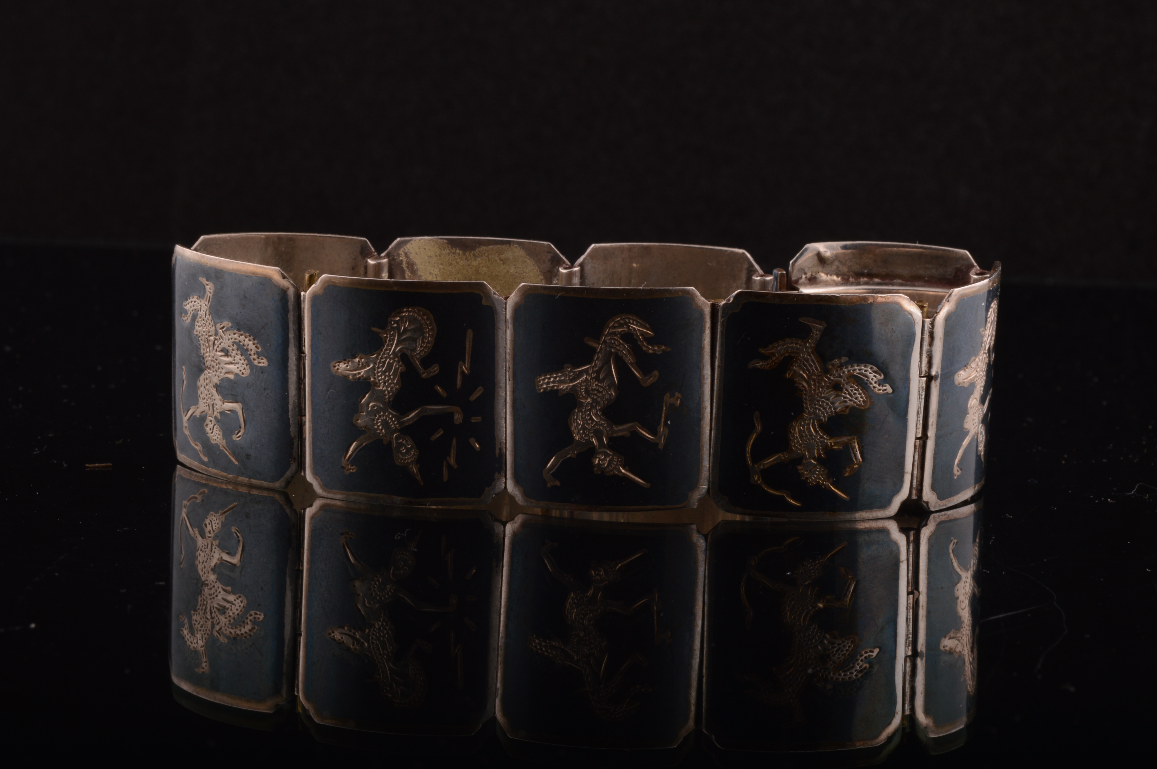 Vintage Oxidized Siam Sterling Bracelets