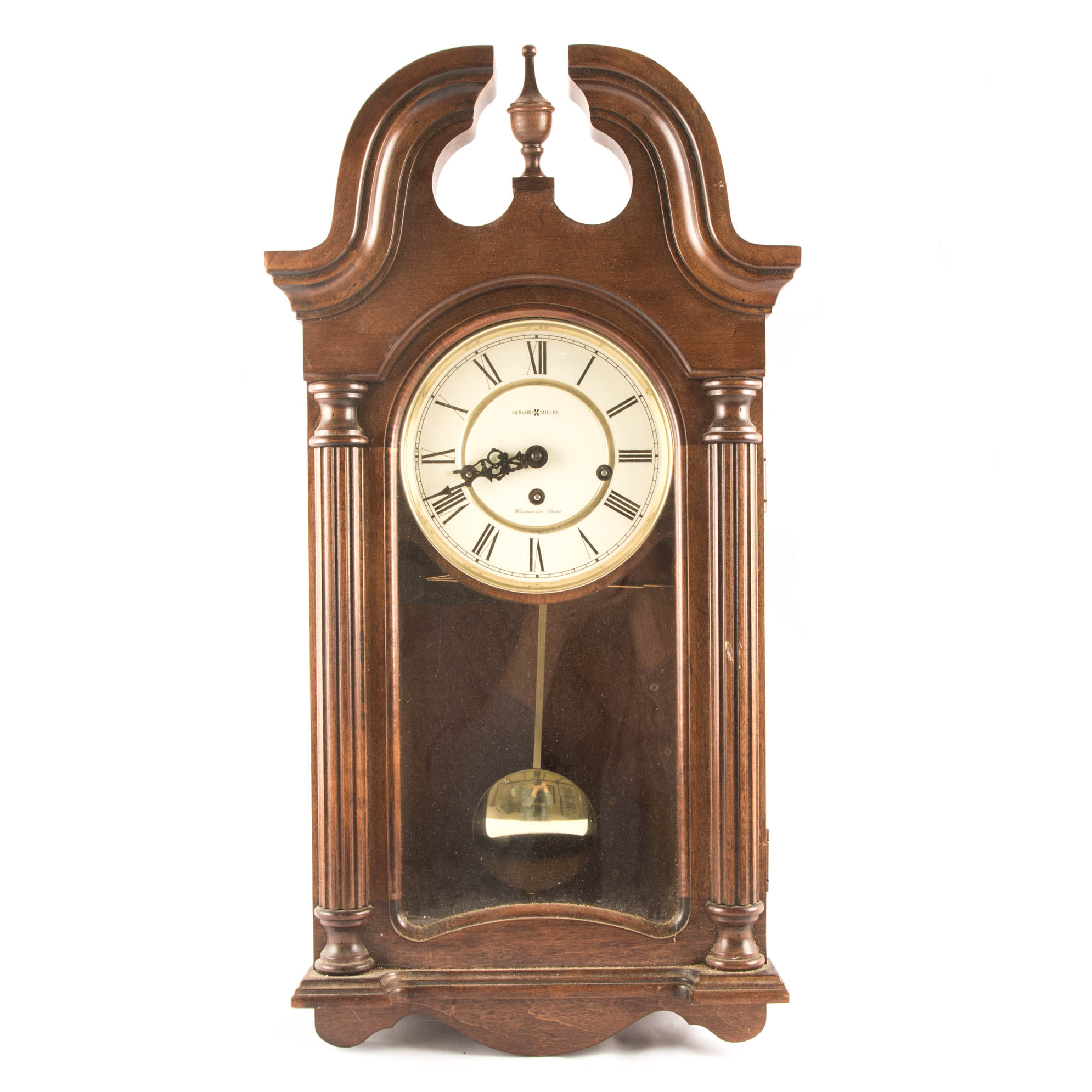 Mahogany Chippendale Style Howard Miller Chiming Wall Clock