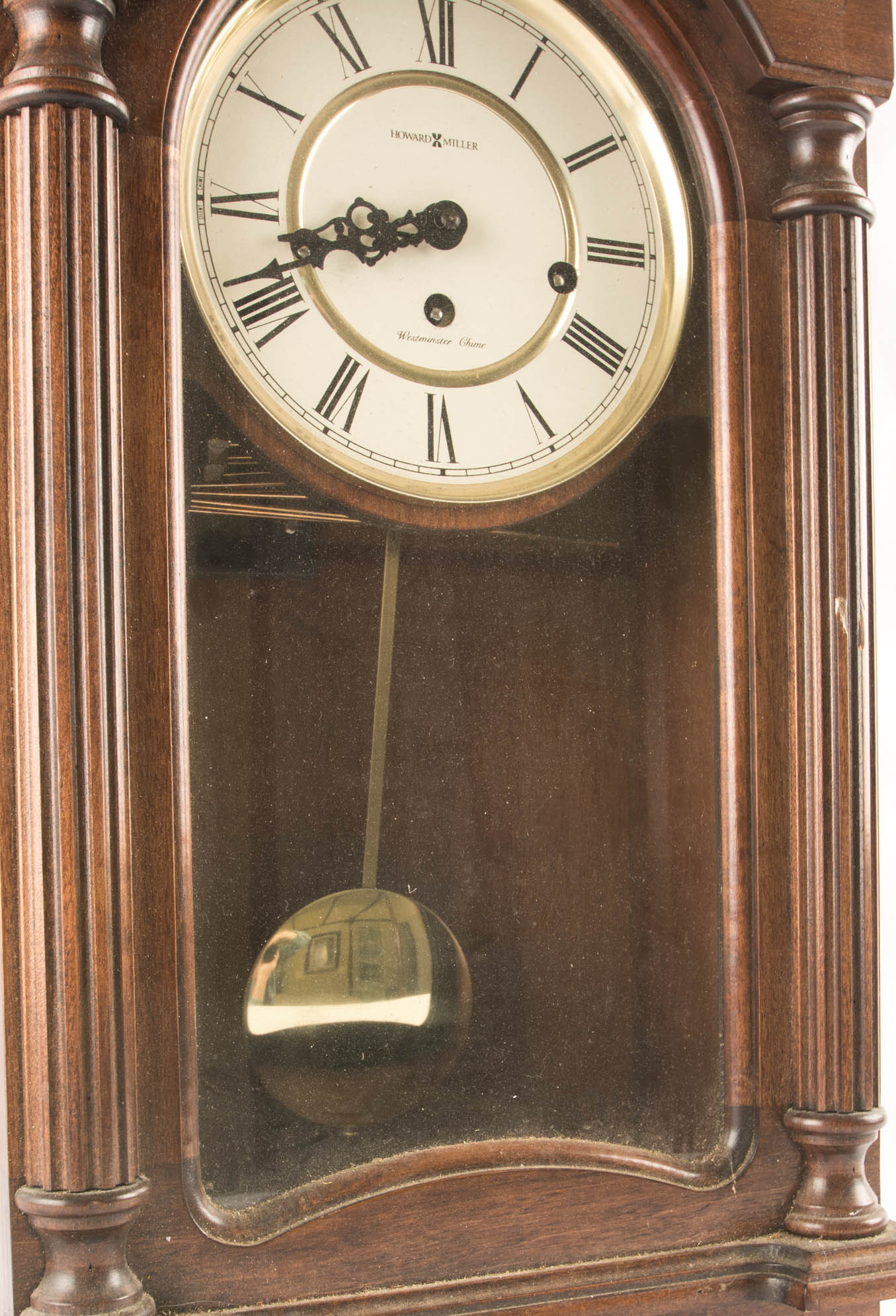 Mahogany Chippendale Style Howard Miller Chiming Wall Clock