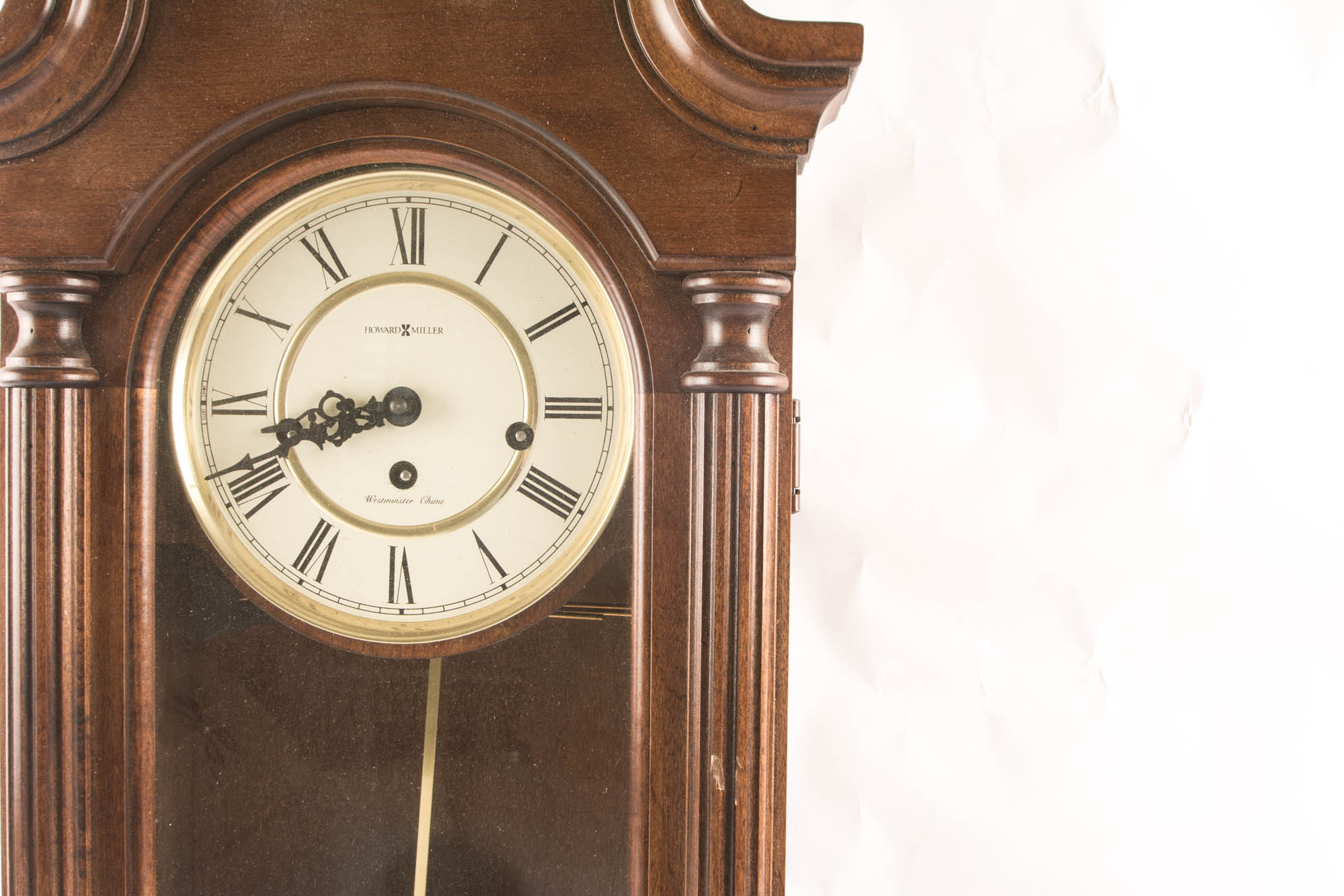 Mahogany Chippendale Style Howard Miller Chiming Wall Clock