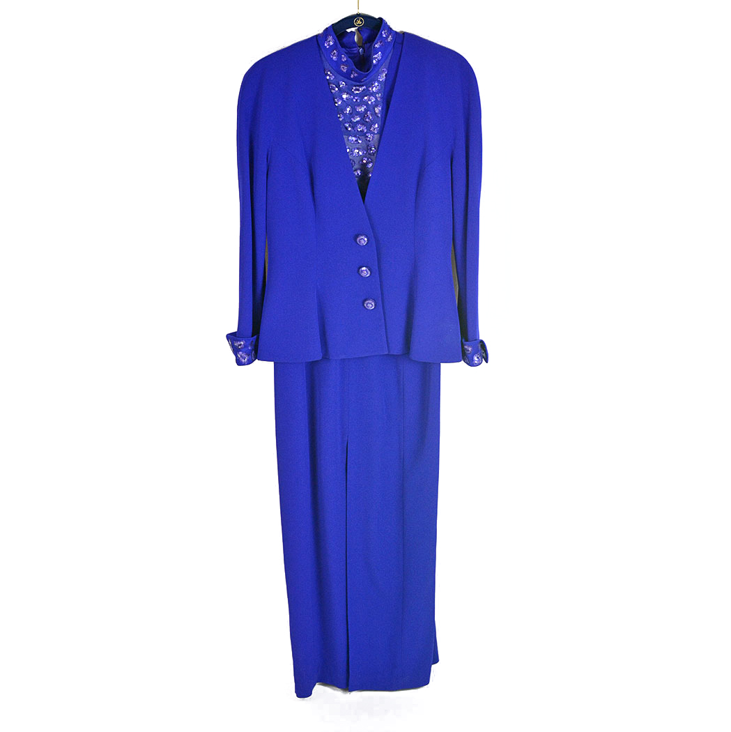 Vintage Purple Sequin Dress and Jacket