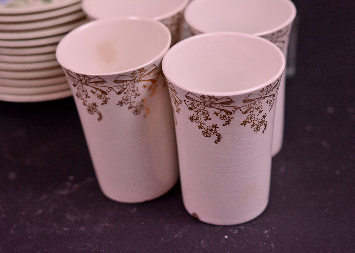 Various Teacups, Saucers, and Serving Pieces