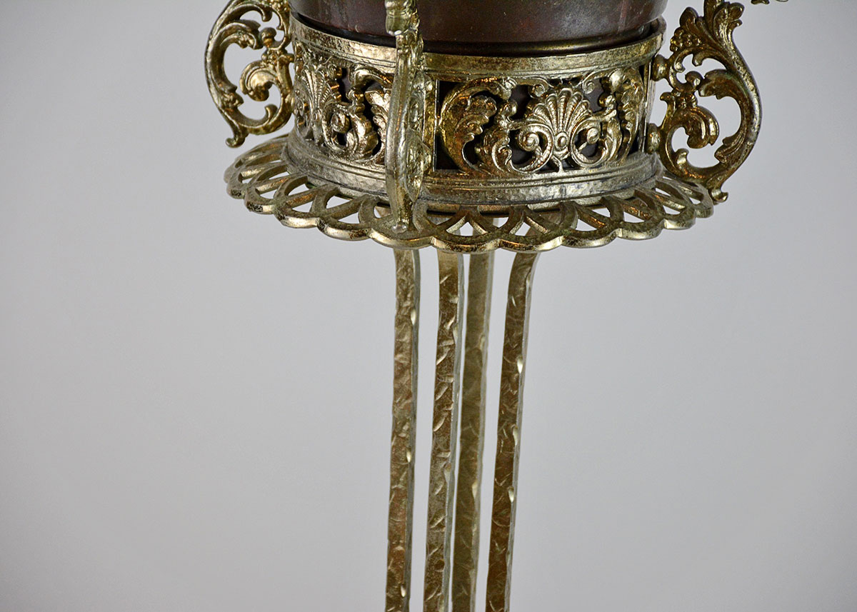 Vintage Brass Plant Stands and Cast Iron Plant Lables