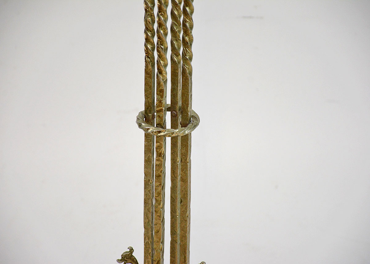 Vintage Brass Plant Stands and Cast Iron Plant Lables