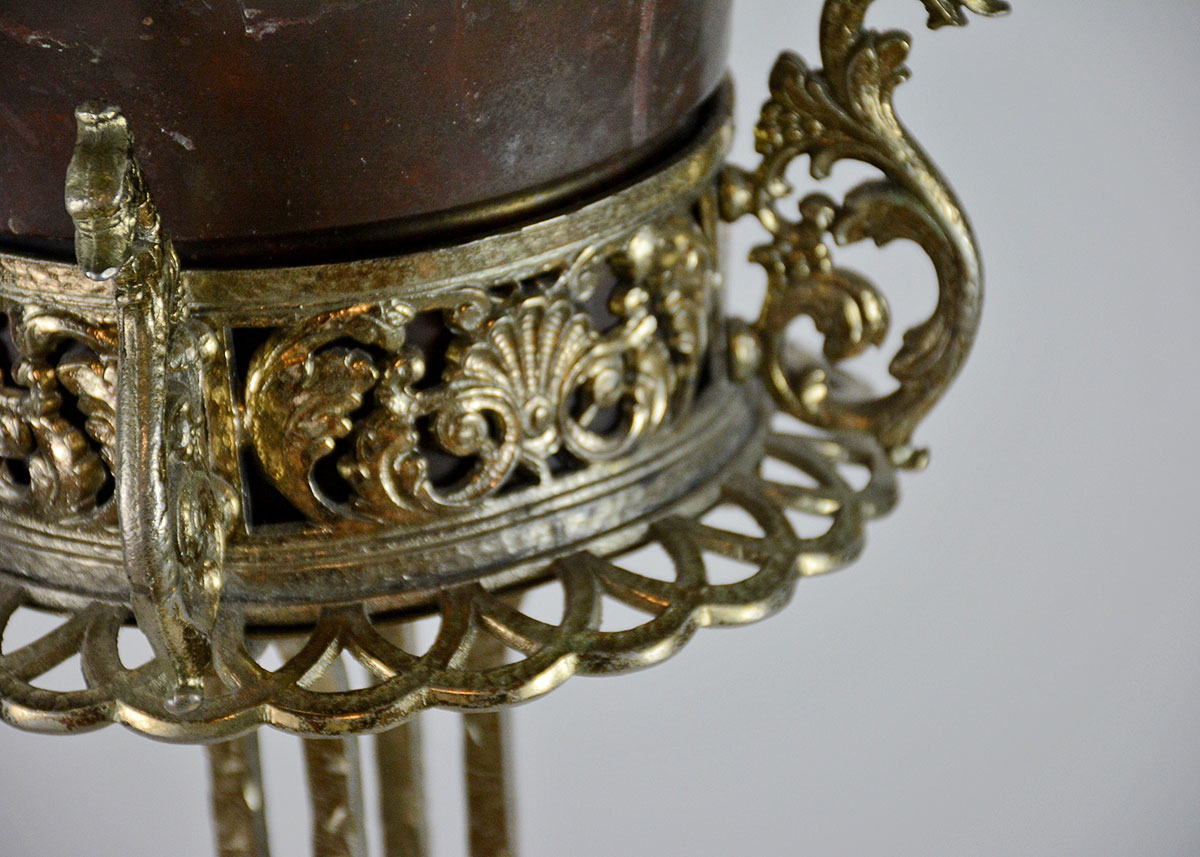 Vintage Brass Plant Stands and Cast Iron Plant Lables