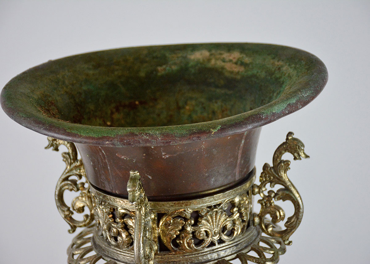 Vintage Brass Plant Stands and Cast Iron Plant Lables