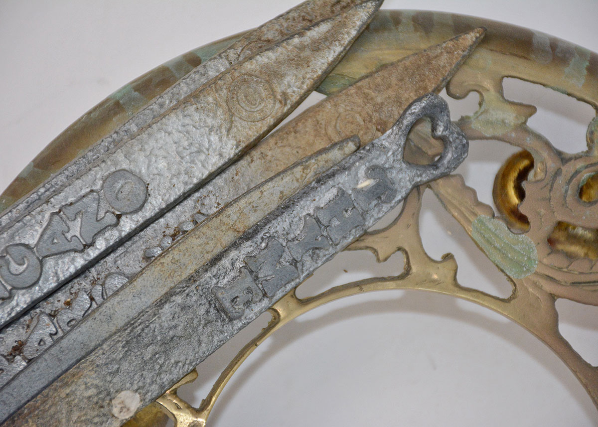 Vintage Brass Plant Stands and Cast Iron Plant Lables