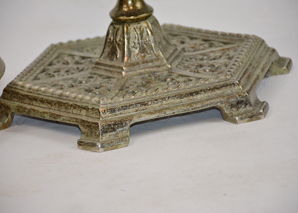 Vintage Brass Plant Stands and Cast Iron Plant Lables