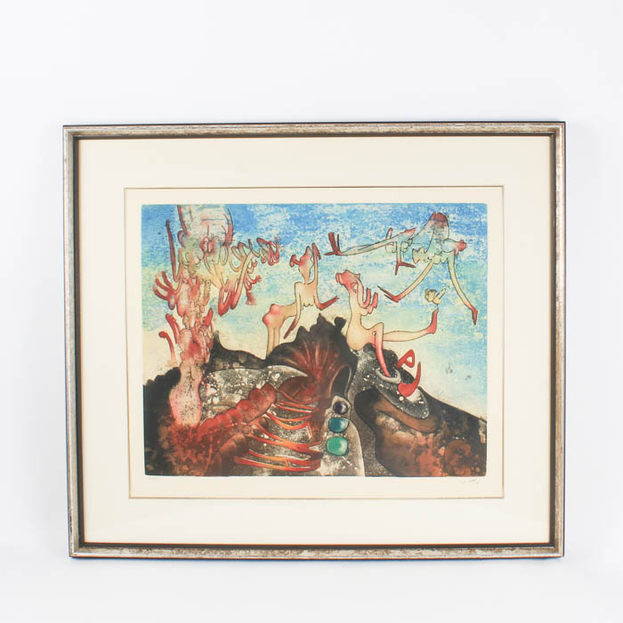 Roberto Matta Limited Edition Etching with Aquatint "Ioessa"