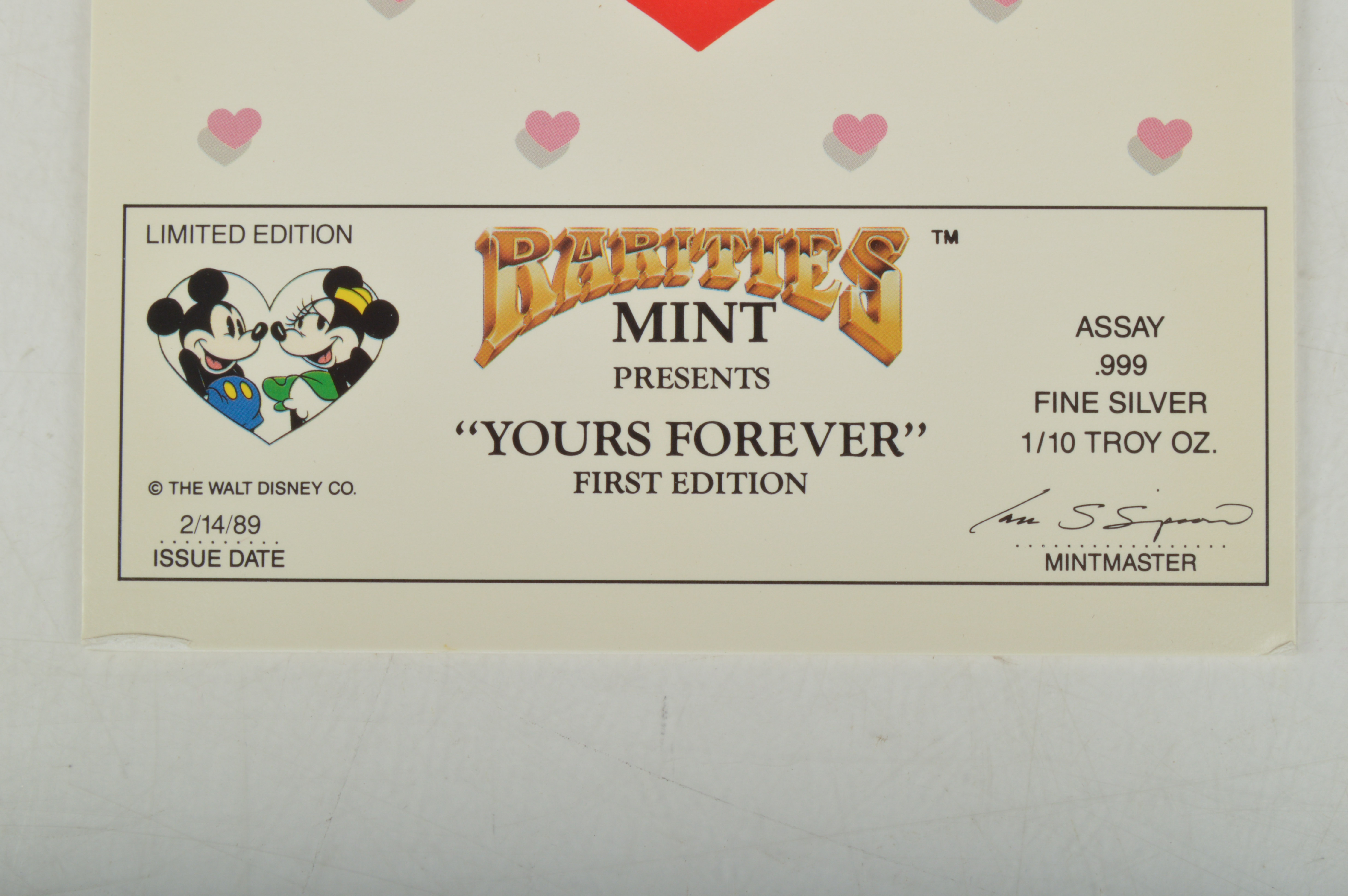 Rarities Mint Limited Edition Disney Coins