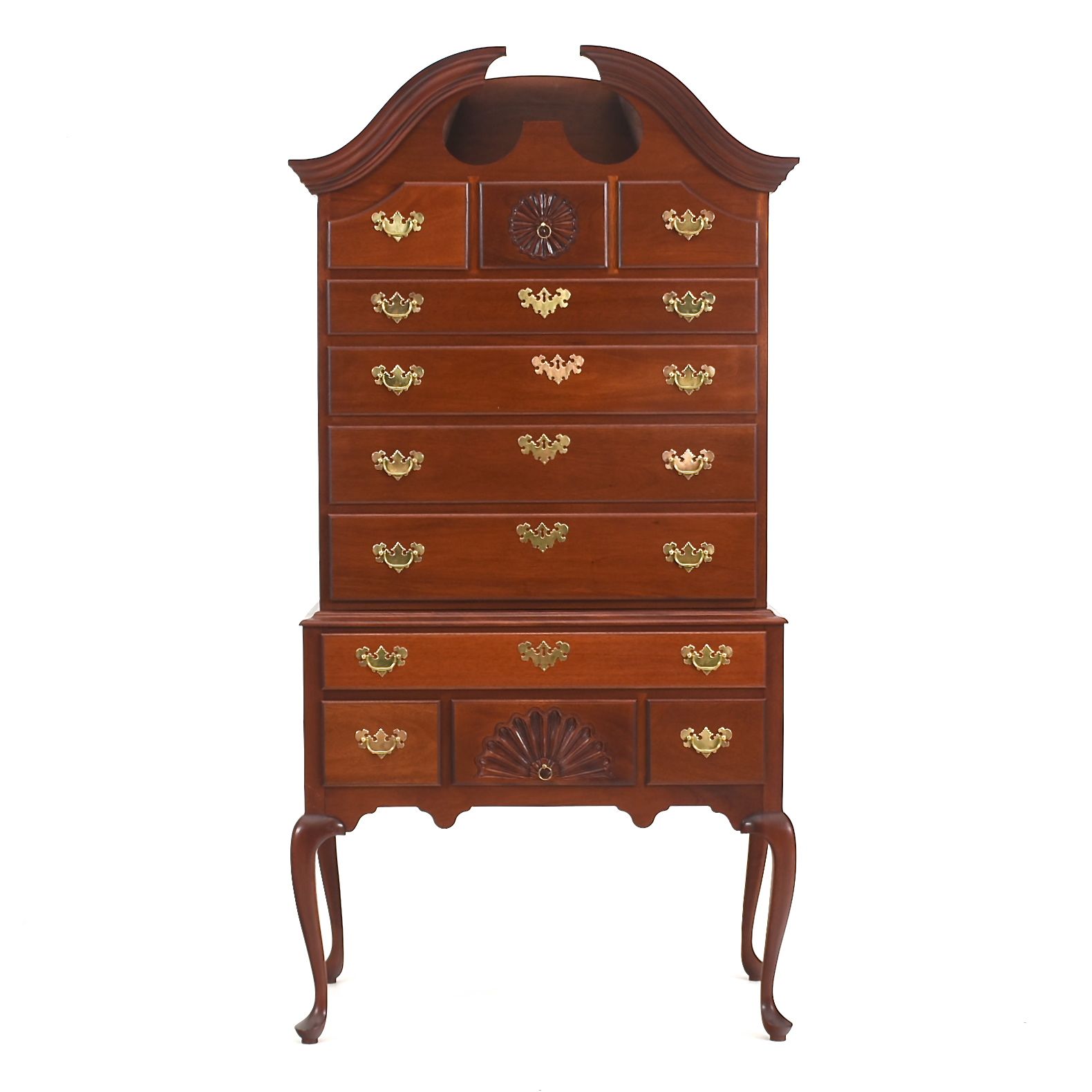 The Bartley Collection Queen Anne Style Mahogany Highboy