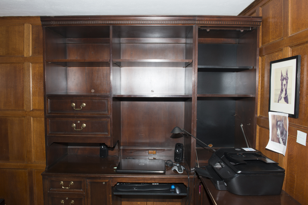Wood Wall Unit with Desk