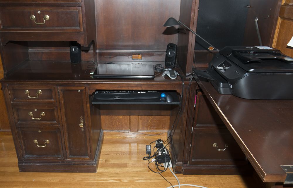 Wood Wall Unit with Desk