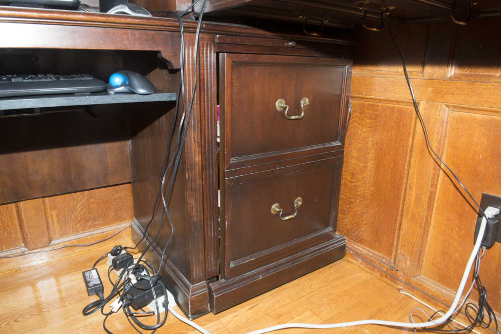 Wood Wall Unit with Desk