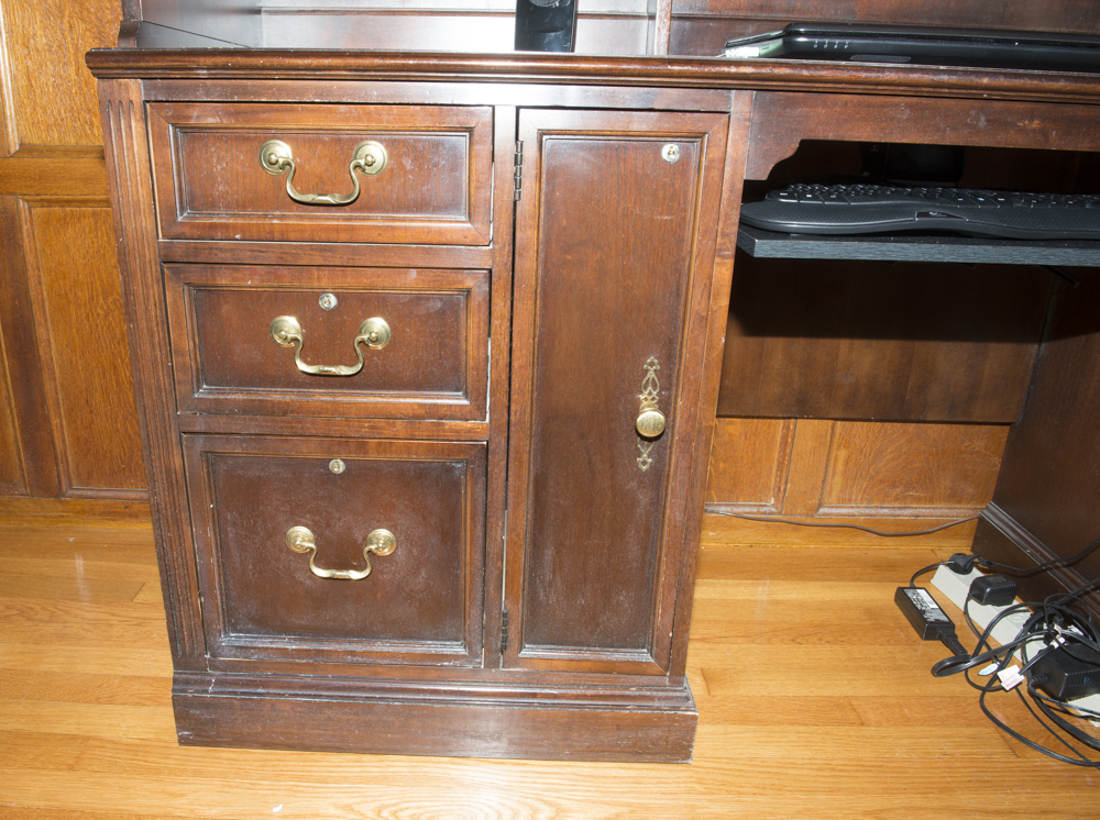 Wood Wall Unit with Desk