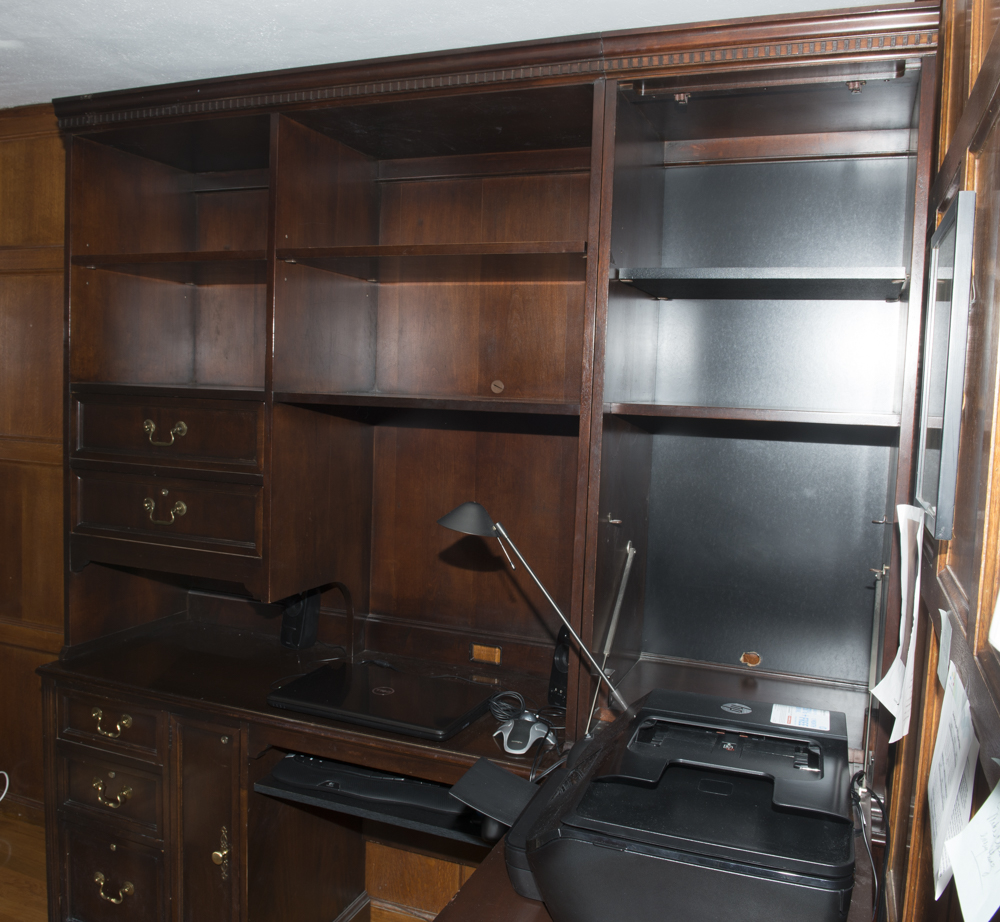 Wood Wall Unit with Desk