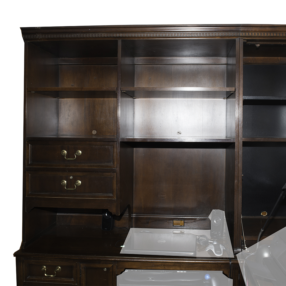 Wood Wall Unit with Desk