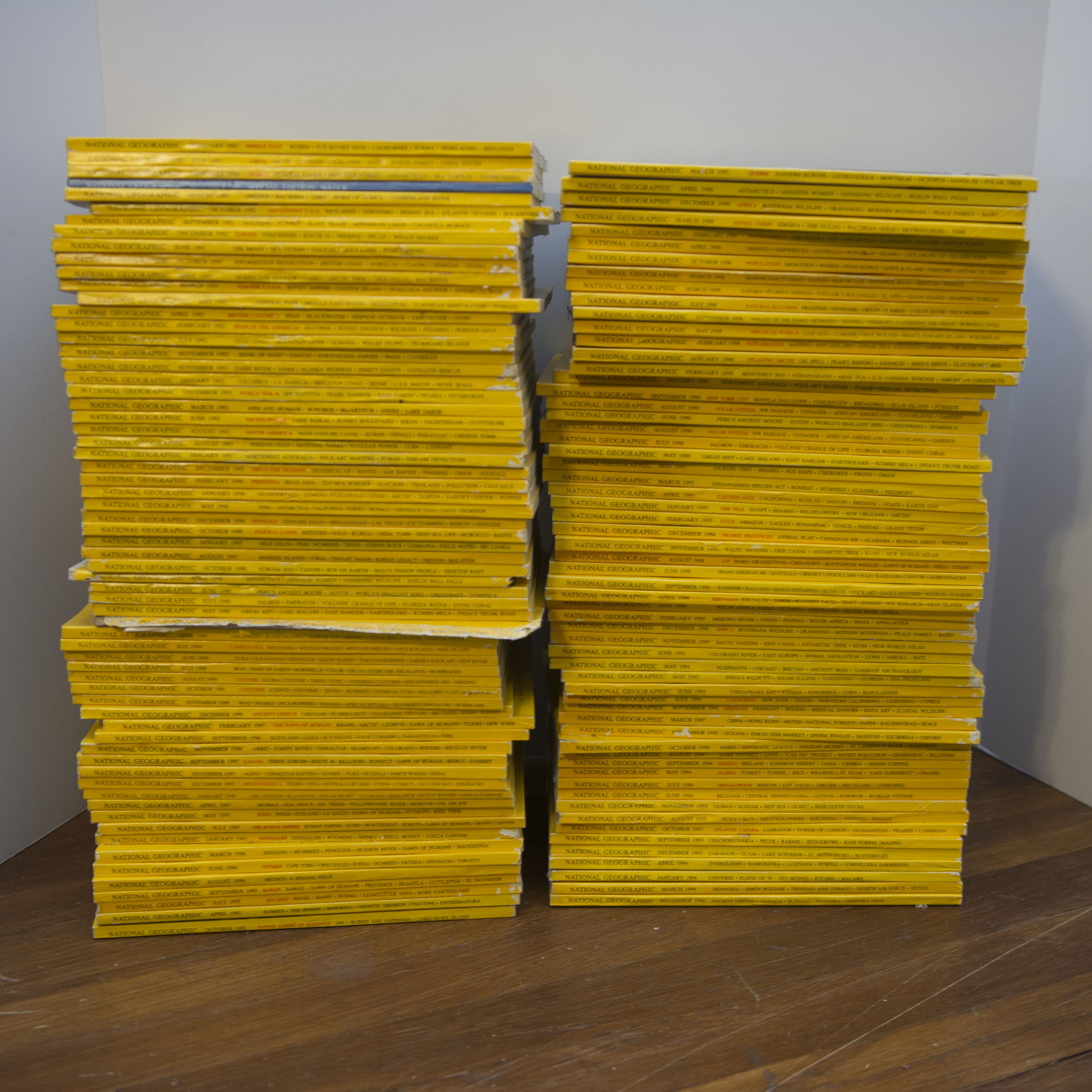 Collection of 1990's National Geographic Magazines