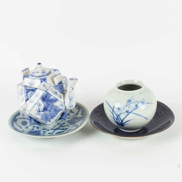 Grouping of Blue and White Ceramic Pieces