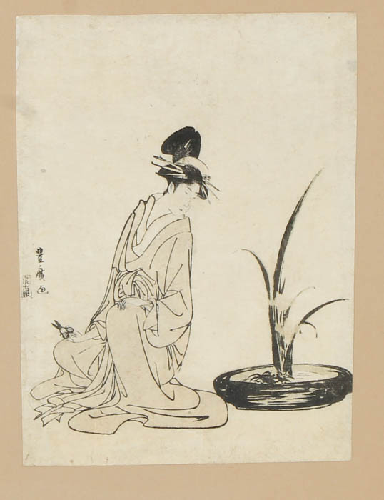 Framed Japanese Ukiyo-e Woodblock Print by Utagawa Toyohiro