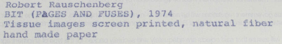 Robert Rauschenberg Handmade Paper with Collage "Bit"