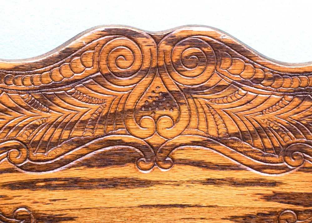 Set of Four Strongson Pressed Back Oak Dining Chairs