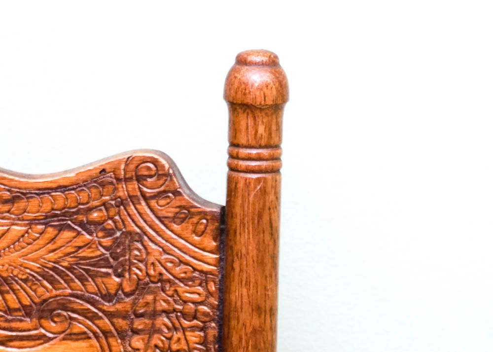 Set of Four Strongson Pressed Back Oak Dining Chairs