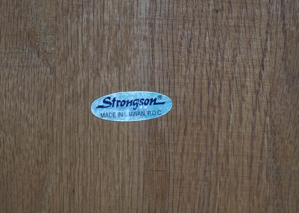 Set of Four Strongson Pressed Back Oak Dining Chairs