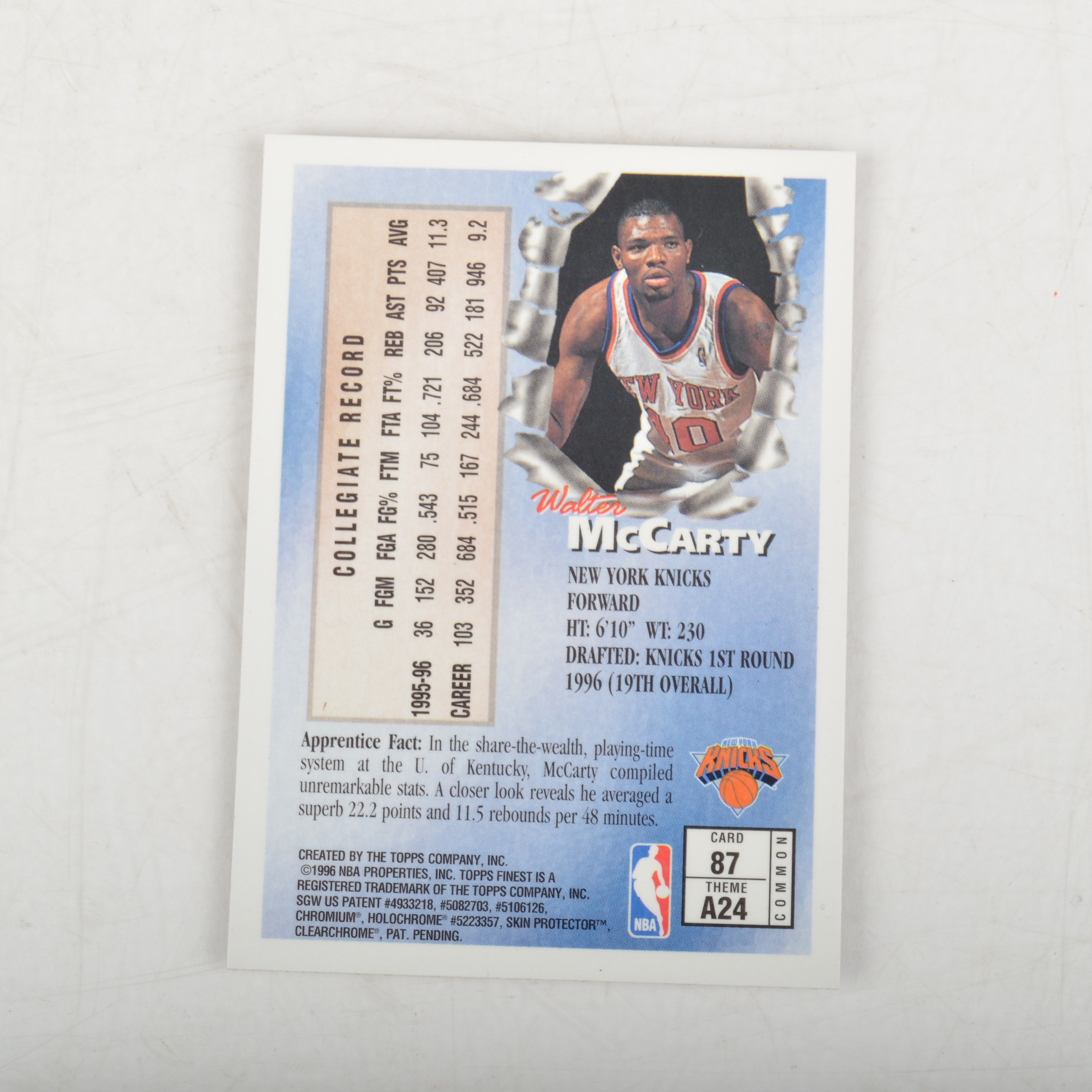 Collection of Walter McCarty Rookie Cards
