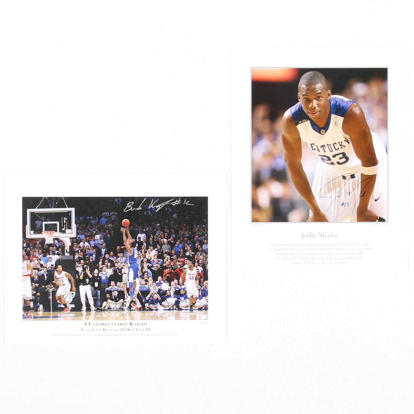 Duo of Limited Edition Autographed UK Wildcat Offset Lithographs