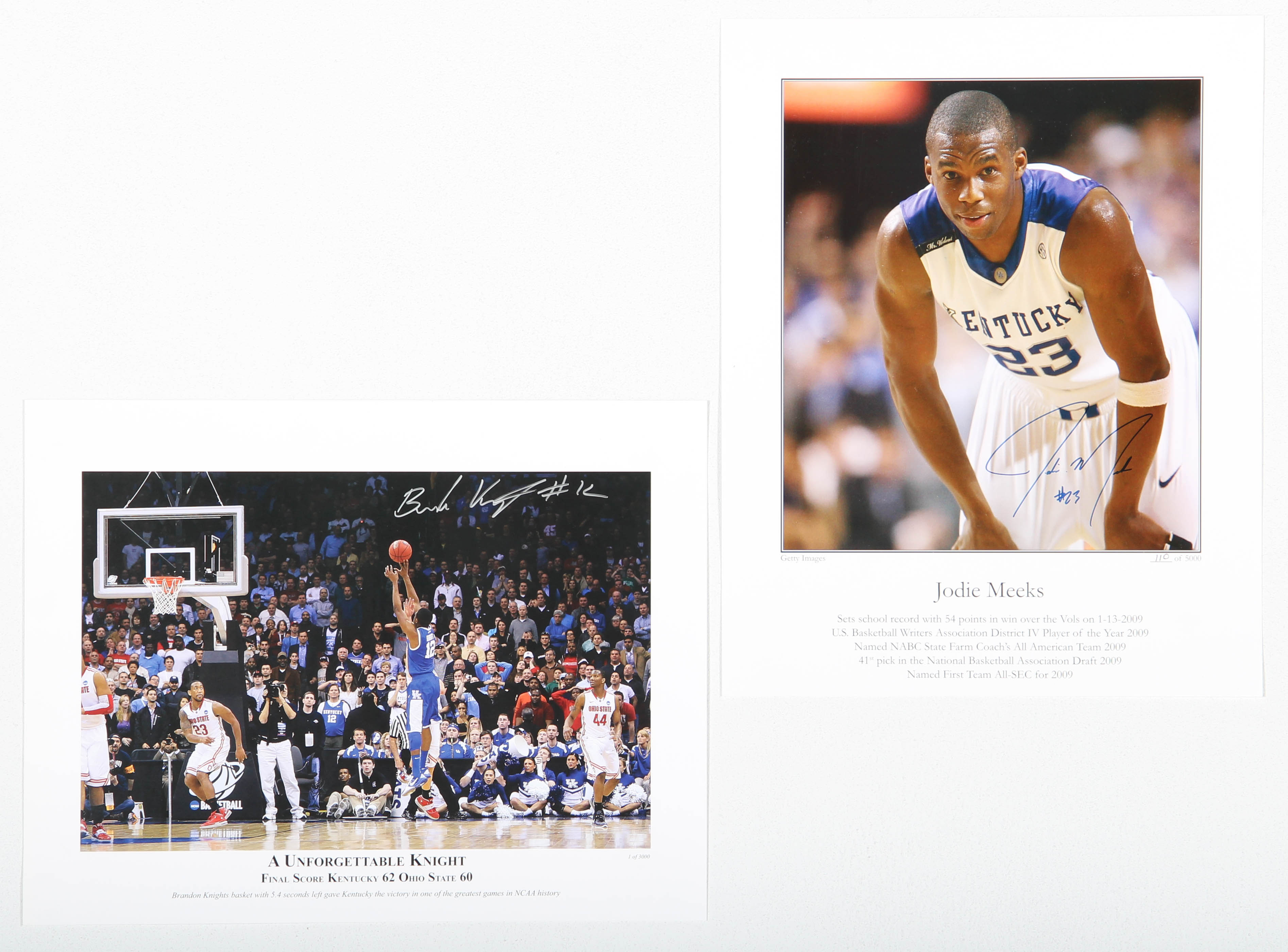 Duo of Limited Edition Autographed UK Wildcat Offset Lithographs
