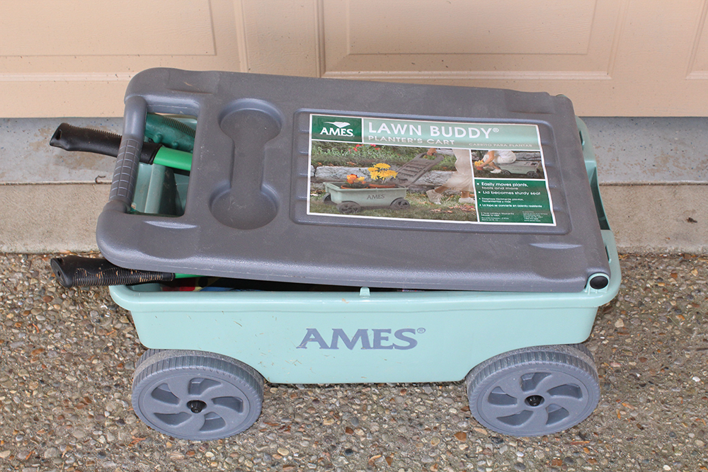Ames Lawn Buddy Planters Cart with Shears and Gloves